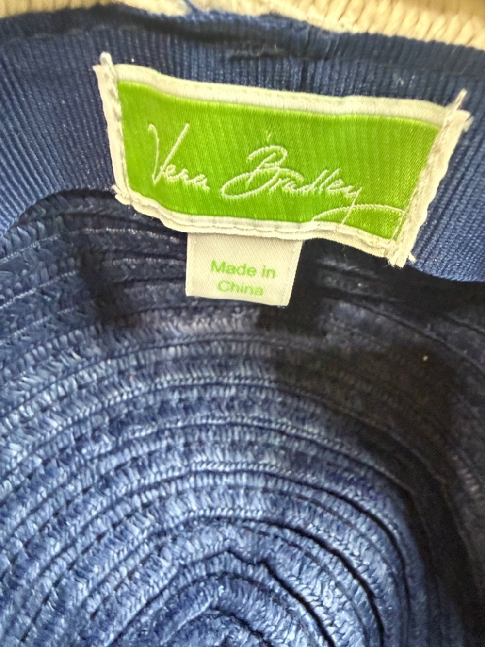 Vera Bradley Navy and White Striped Wide-Brim Sun Hat - Picture 4 of 5